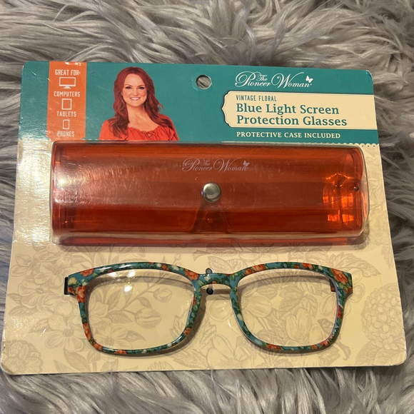 Pioneer Woman Blue Light Screen Protection Glasses with Case - Picture 1 of 5